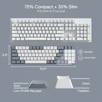 Redragon BS8772 Wireless Keyboard and Mouse Combo, 78 Keys 2.4Ghz Wireless Low-Profile Mechanical Keyboard w/ 2400 DPI Mouse - Image 6