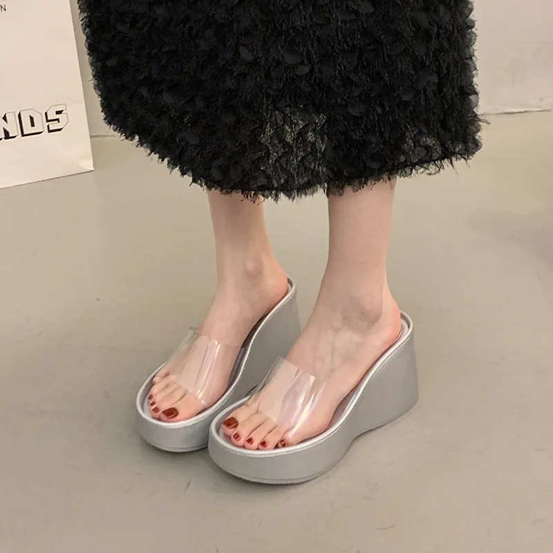 

Шлепанцы домашние женские на платформе, роскошная пляжная обувь, мягкие сланцы, пляжные тапочки, сабо, Гавайский стиль, сланцы