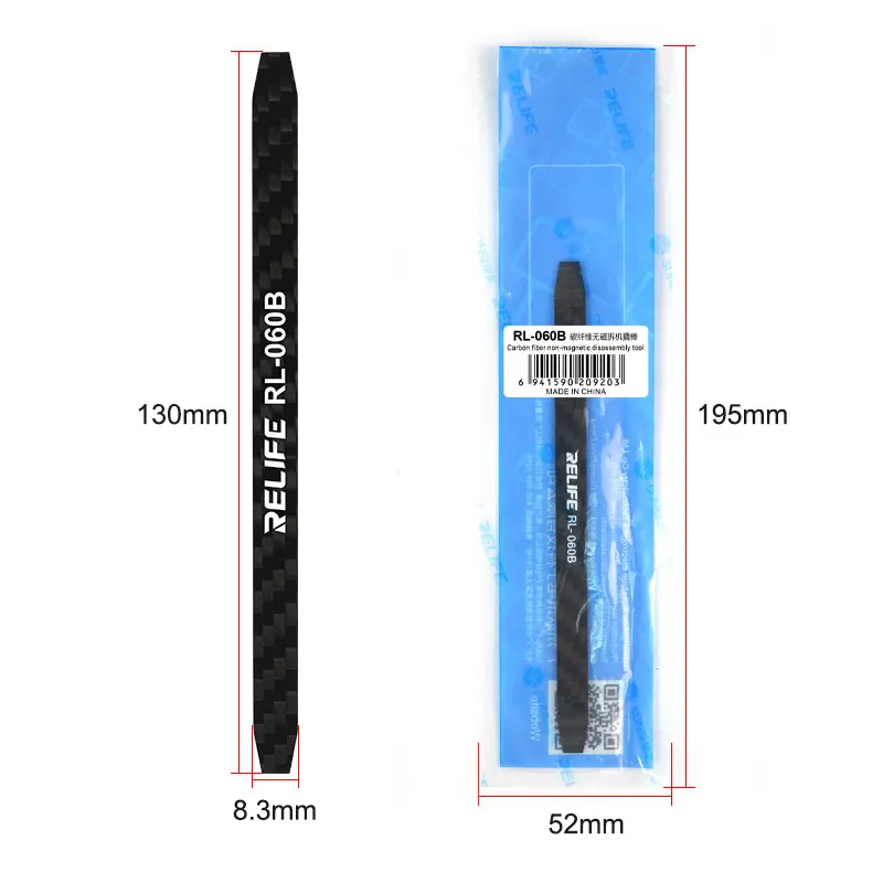 Disassembly Crowbar RELIFE RL-060B Carbon Fiber for Mobile Phone Laptop Maintenance Non-magnetic LCD Screen Dismantling Tool