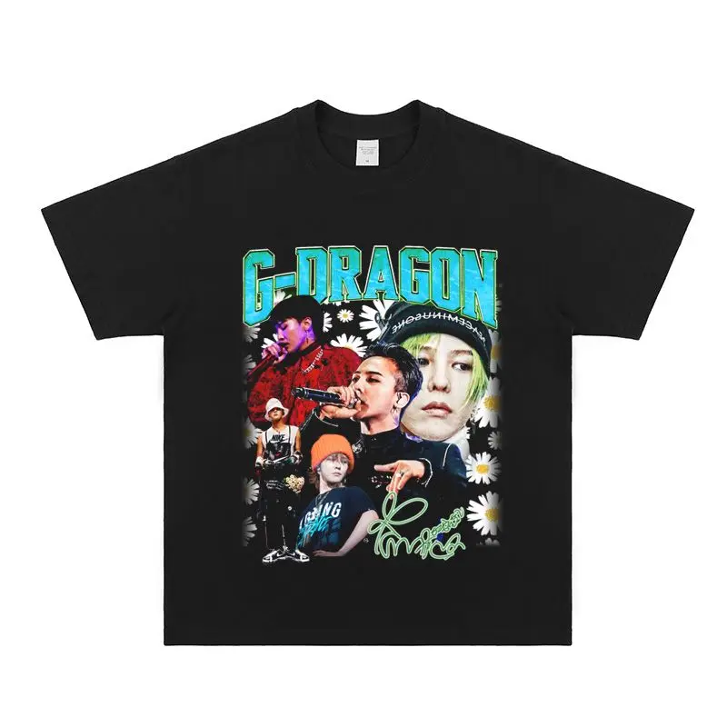 G Dragon T Shirt Fashion Hip Hop G-DRAGON Print T-shirt Kpop