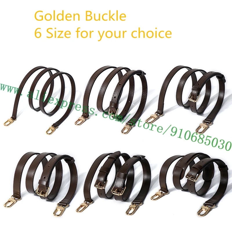 Adjustable Coffee Brown Glossy Real Calfskin Shoulder Strap For Designer Handbag Duffle Bag Purse Carry Belt Replacement 6 Sizes