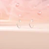 AOEDEJ 20G 2PCS 999 Sliver Open Earrings Jewelry Girl Cute Cat Heart Hoop Earring Crystal Opening Huggies Piercings Circle Ring 2