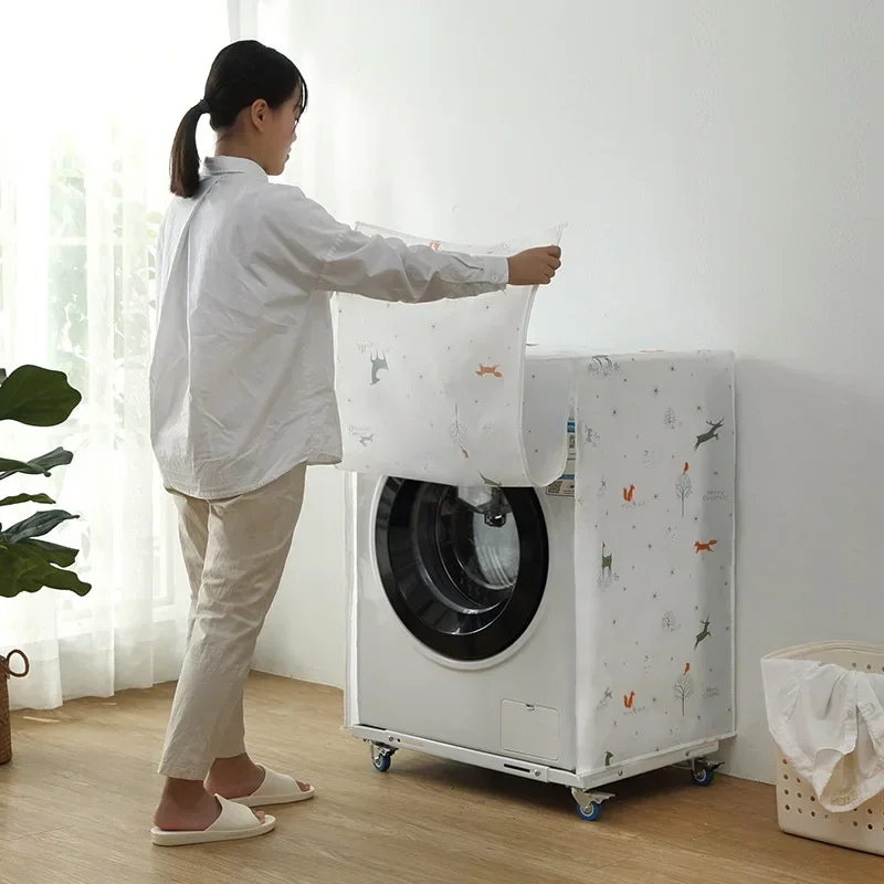 Drum Washing Machine Cover Dust Cover Clean Washing Case Cute Cartoon Dryer For Machine Household Goods
