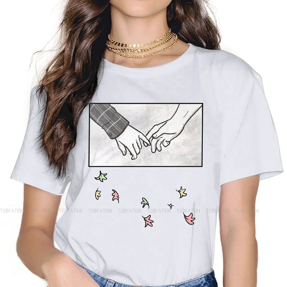 Nick And Charlie Hand Sketch Sweet Girls T-Shirt Da Donna Heartstopper Sweet Tv Series 5Xl Top Oversize Vintage A Maniche Corte