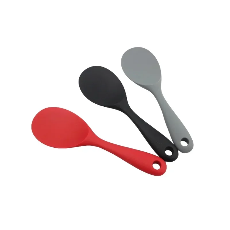 Hanging Silicone Rice Spoon Kitchen Ladle Non-stick Saucepan Electric Rice Cooker Cooking Scoop with Holes Household Items
