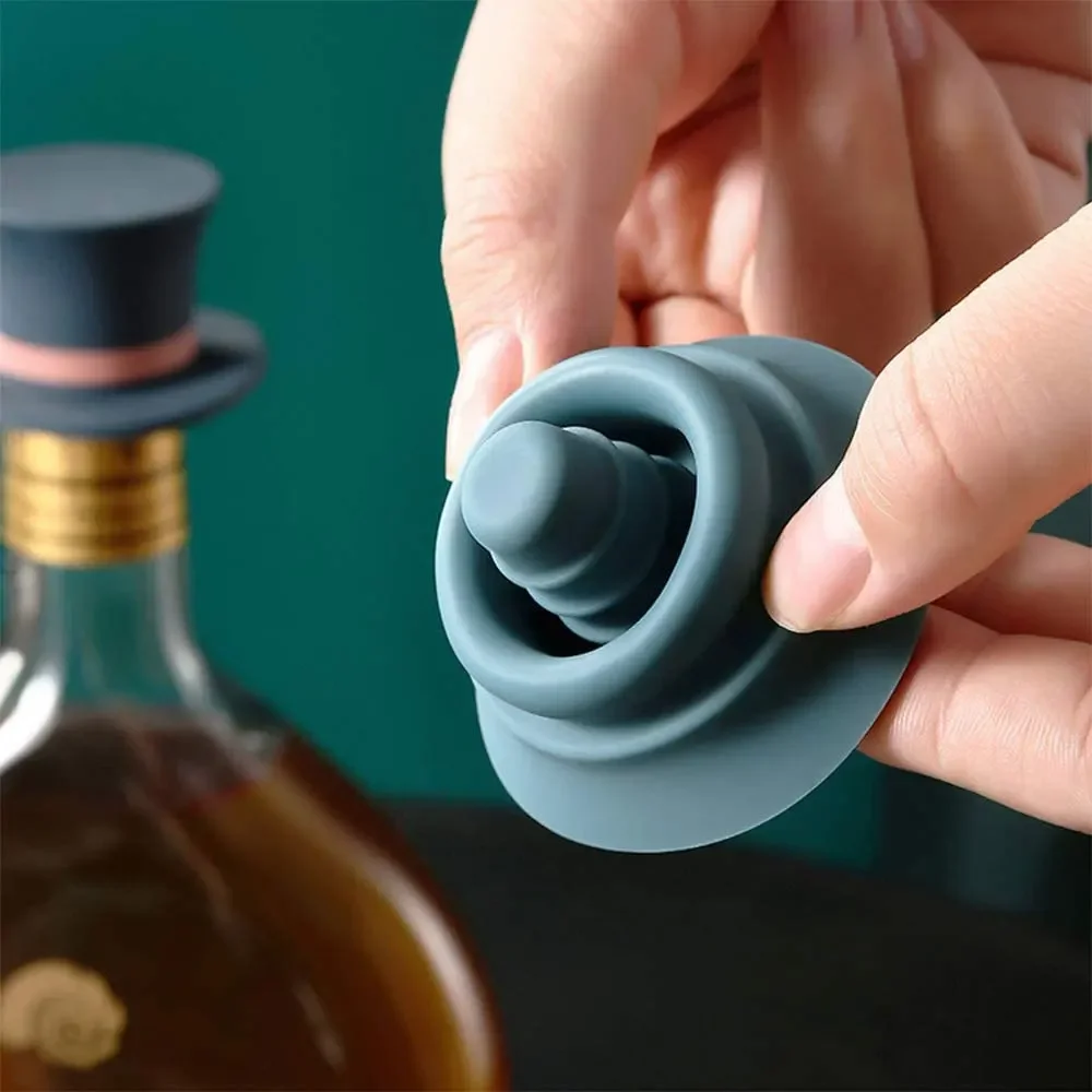 Description Picture 6 of itemSilicone Leak-proof Wine Stopper Can Be Reused Bartender Accessories Champagne Whiskey Bottle Cap Bar Cocktail Barware Kitchen