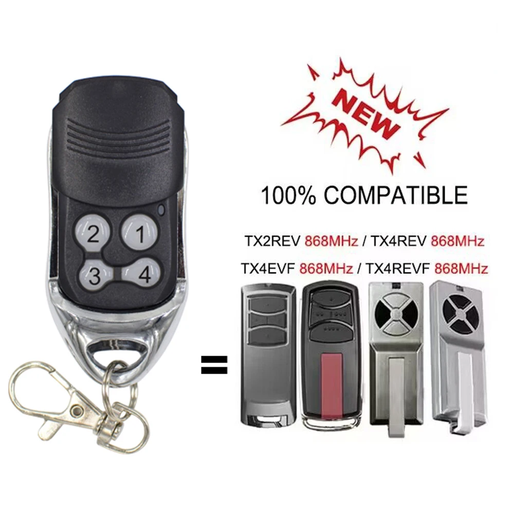 Garage Door Remote Control Garage Remote Controller Garage Door Opener Garage Door Opener Remote Control Wireless Remote Controller Chamberlain 868MHz TX4EVF TX2REV TX4REV TX4REVF Gate Remote Control Garage Door Opener Hand Transmitter Keychain