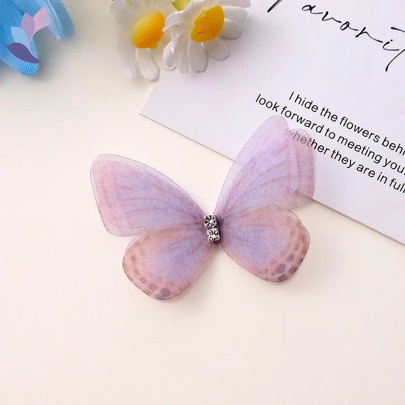 5cm 20pcs 3D Butterfly Appliqué Mesh Patch for DIY Crafts and Decorations