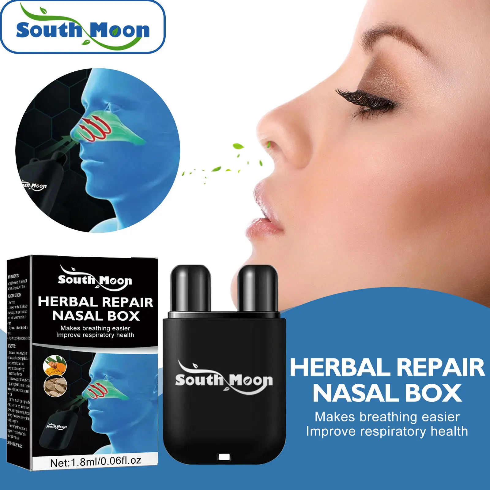 

South Moon 2024 New Products Herbal repair nasal suction box, relieve nasal discomfort nasal cavity cleaning body care