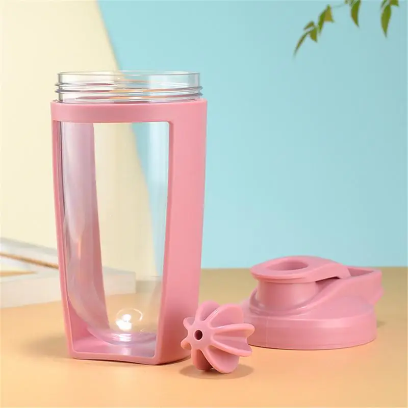 500ML Blender Shaker Bottle with Plastic Whisk Ball BPA Free Plastic Protein Shakes Leakproof for Powder Workout Gym Sport