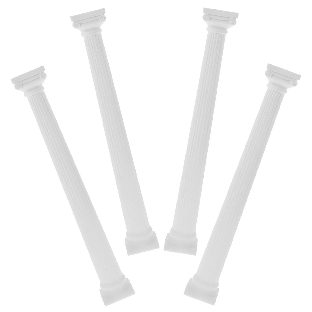 

4 Pcs Roman Column Model Wedding Ceremony Decorations Decorative Pillars Props Décor Table Mini Greek Plastic Statue