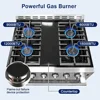 Freestanding Gas Range Stove 30 inch Gas Cooktop Stove 5.56 cu.ft. Large Convection Oven,4 Burners 42000BTU Heavy Duty 5