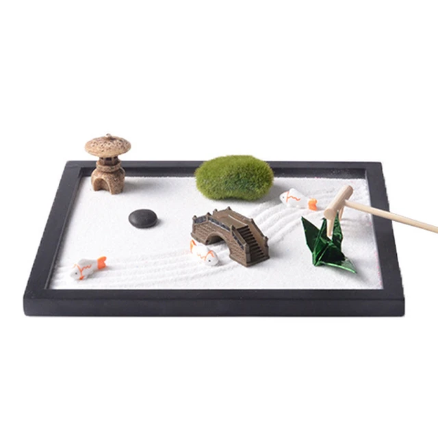 Zen meditazione Decor Mini giardino Zen per Kit da scrivania-terapia del  vassoio di sabbia da