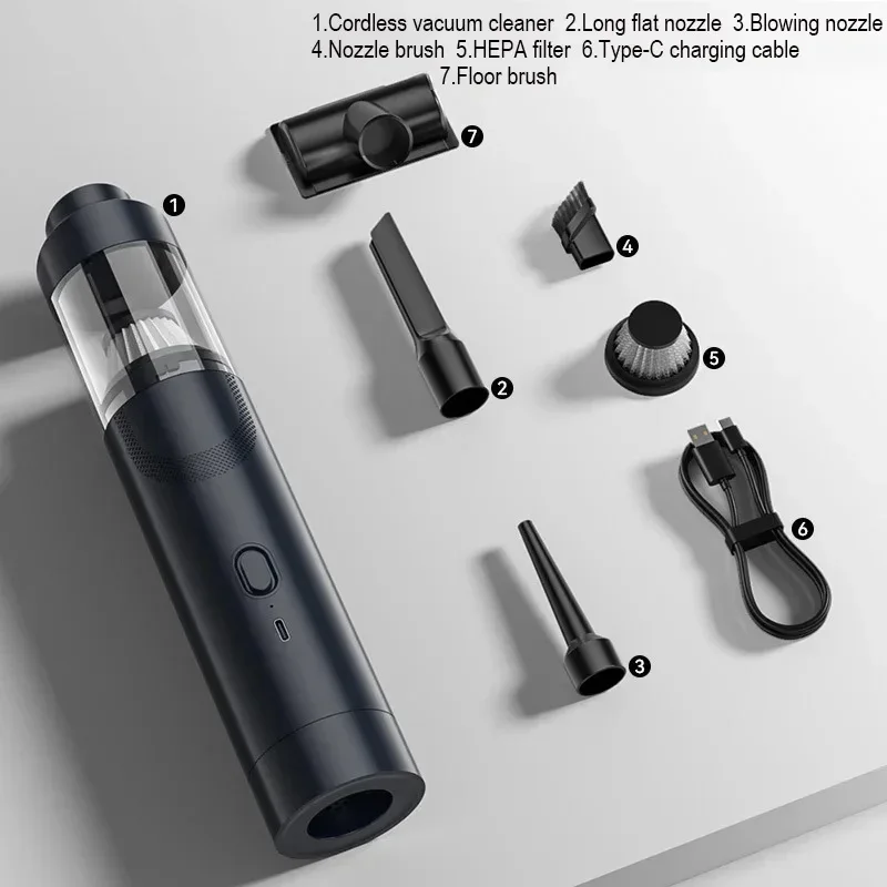 13000Pa Wireless Car Vacuum Cleaner USB Charging 220W Portable Cleaning Appliance Mini Wet and Dry Vacuum Cleaner Household