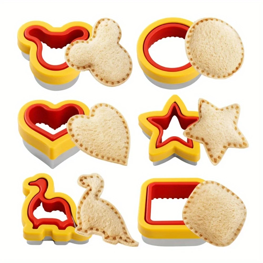 1/2/3/4/5/6pcs Stainless Steel Cookie Cutters Set - Animal & Heart Shapes for DIY Baking, Bread, Sandwich, Gift for Kids 1