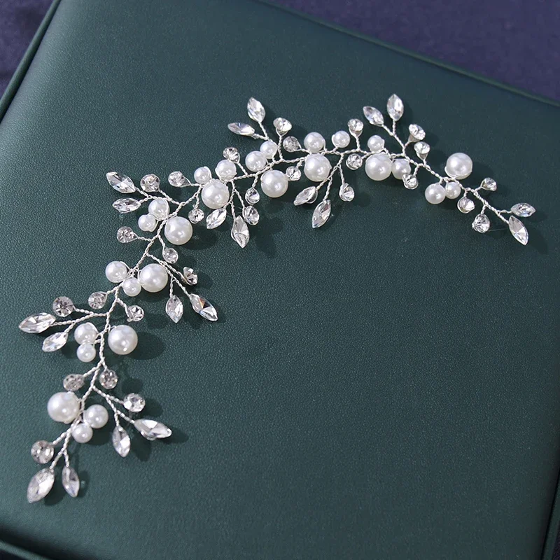 Bridal Hair Accessories wedding crystal hair vines flower leaf headpieces handmade pearls crystal headbands prom bridal