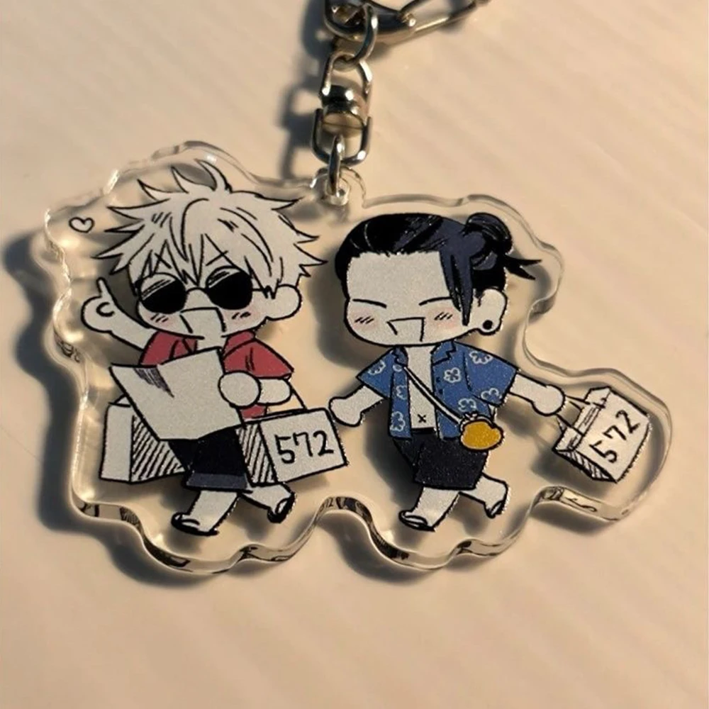 Anime Jujutsu Kaisen Figure Keychain Gojo Satoru Geto Suguru Bag Pendant Car Couple Accessories Birthday Kids Fans Cosplay Gift anime keychain anime keychain pendant