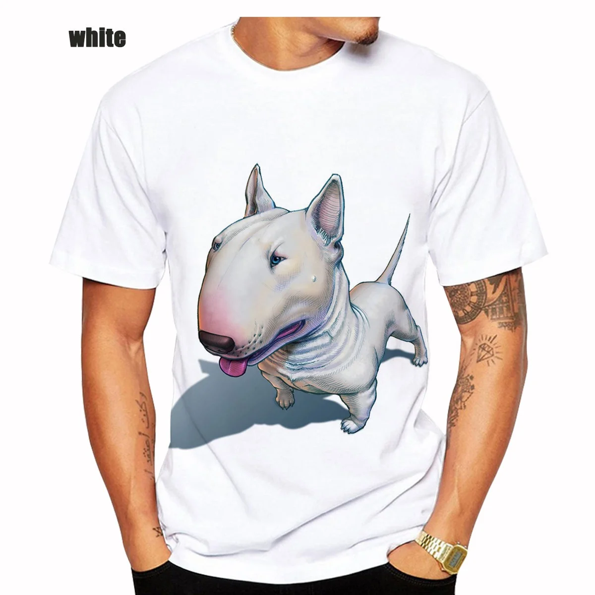 2022 Fashion Bull Terrier T-Shirt Da Uomo E Da Donna Stampata In 3D Casual Dog Bull Terrier Manica Corta