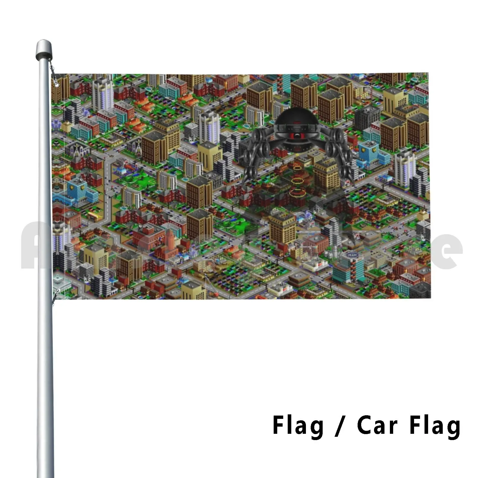 Simcity 2000 No Logo Sim City Zoom-Hd (Alto Contrasto) Bandiera Auto Bandiera Divertente Simcity Sim City Sim City