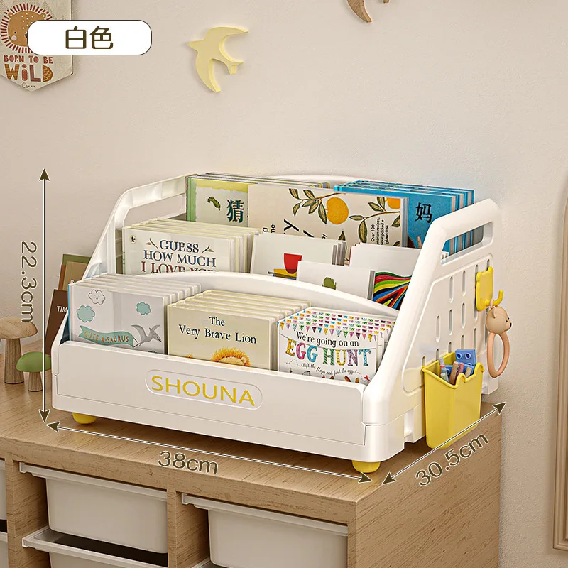 מדף אחסון לספרים עם תמונות לילדים, מדף קטן לשולחן עבודה, מתקפל, לאזור הקריאה בבית
