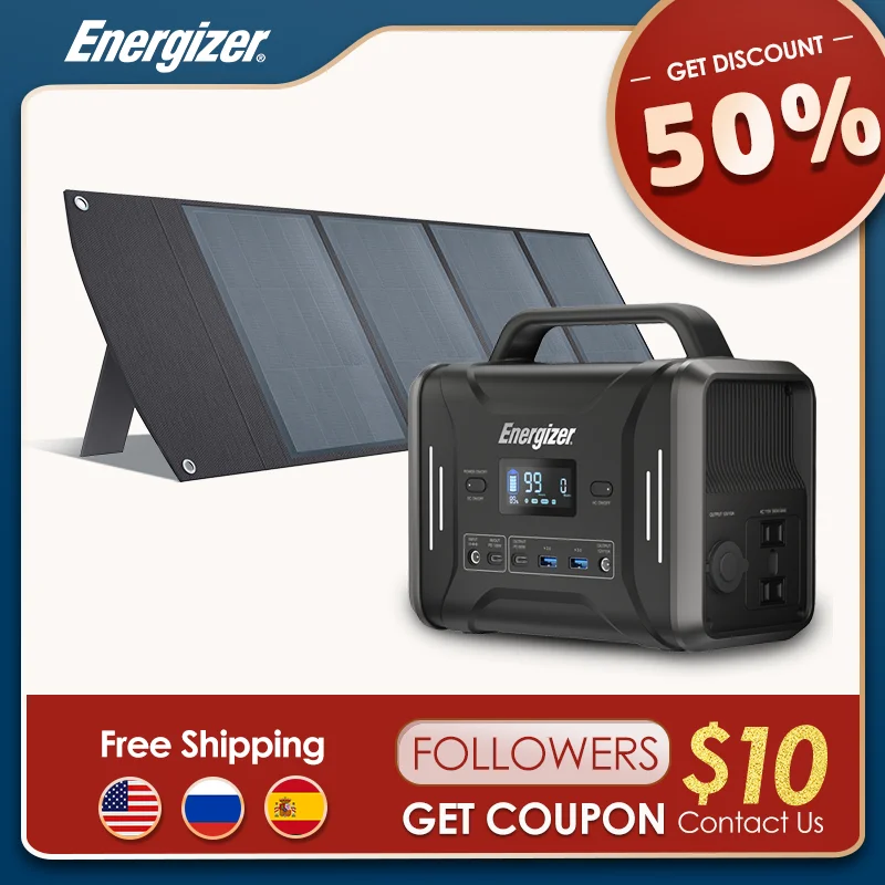 EnergizerPPS320PortablePowerStation320Wh300WSolarGenerator