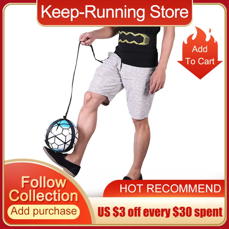 Soccer Ball Practice Belt Football Kick Training Belt Adjustable Trainer Train Equipment Practice Hands Kids Adult Soccer