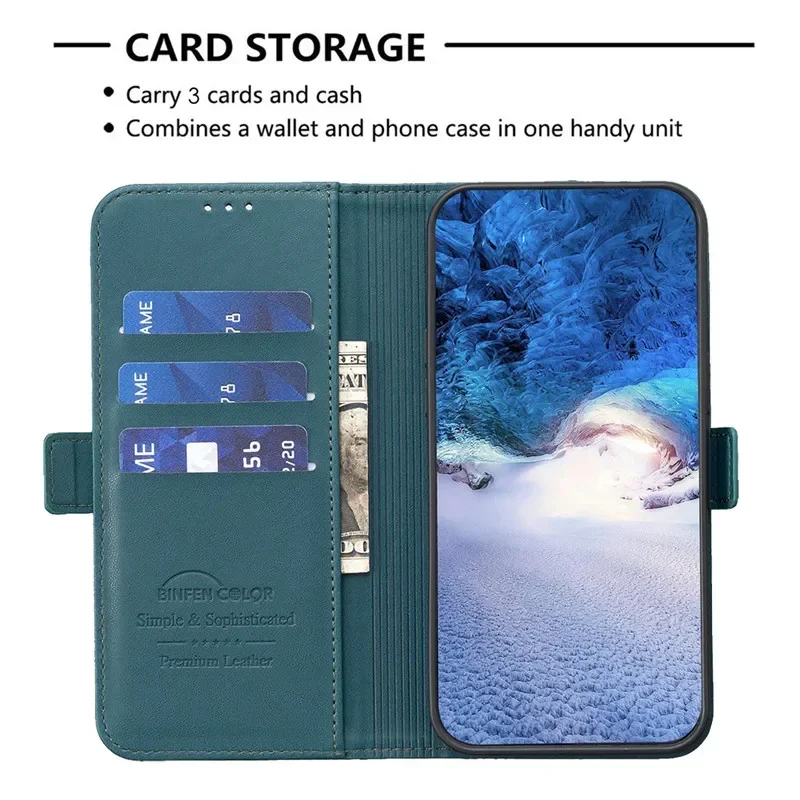 Luxury Magnetic Flip Leather Wallet Case with Card Slot Support - Enhanced Protection & Book Cover Design
