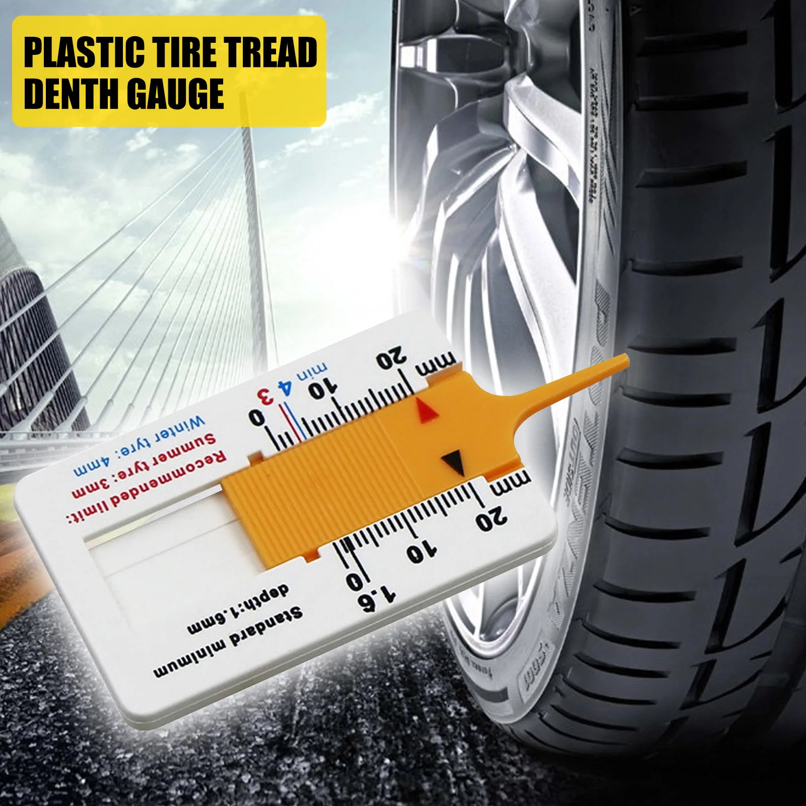 A daily low price store 020mm Car Tyre Tire Tread Depth Gauge Caliper