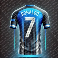 2024/25 Latest Hot Selling Ronaldo 3D Printed Shirt T-shirt for Daily Outdoor Games and Training Football Suit 1