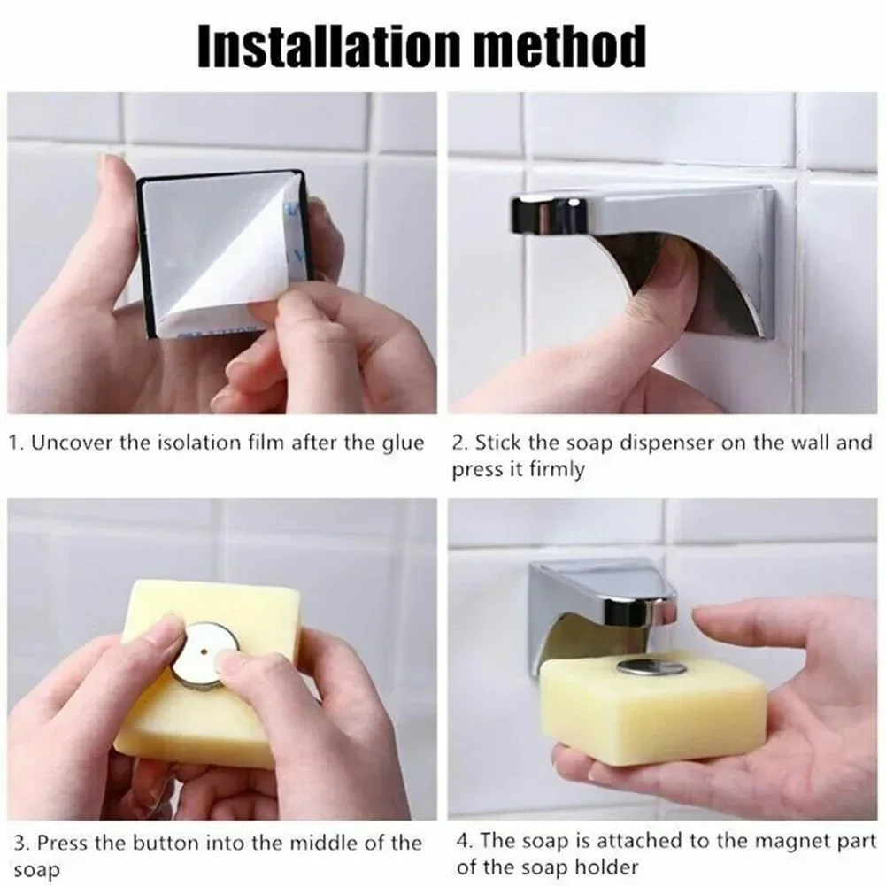 Innovative Magnetic Soap Dish Air Drying Soap Holder Prevents Soap from Getting Wet Space Saving Bathroom Organizer 4