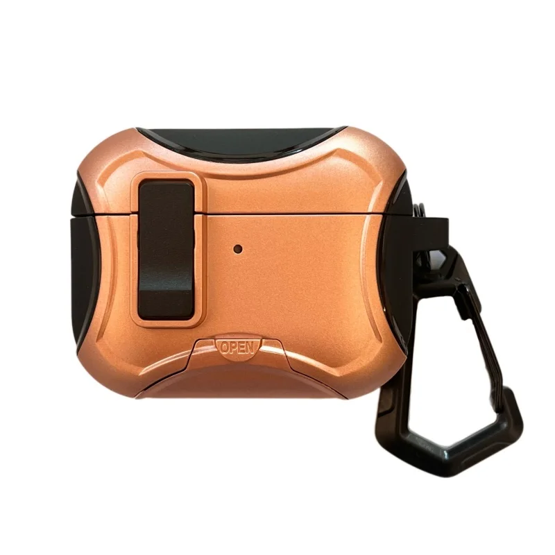 Shockproof Armor Case with Security Lock & Carabiner - Anti-Drop Hard Earphone Cover
