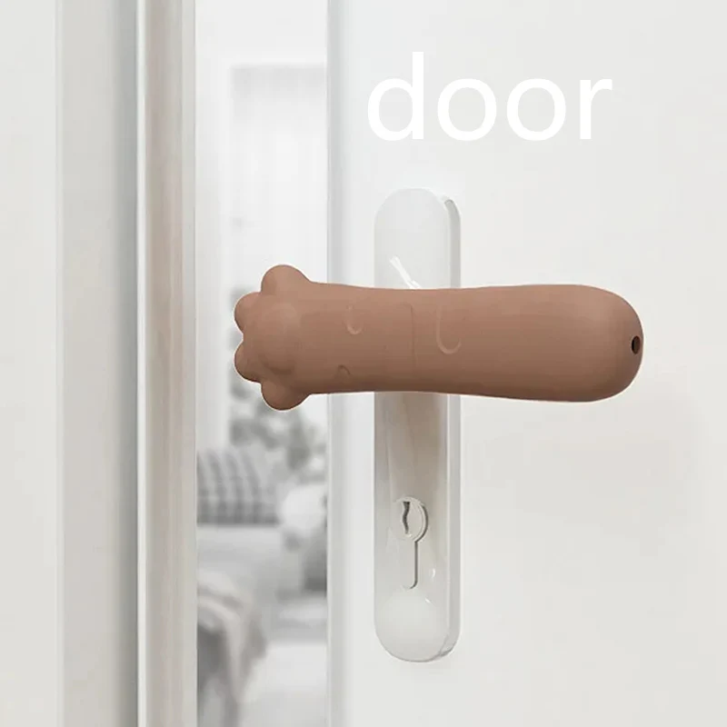 1Pcs Silicone Cat Claw Door Handle Protective Cover Household Anti-static Bedroom Door Pull Gloves Anti-collision Mat Wall Cover