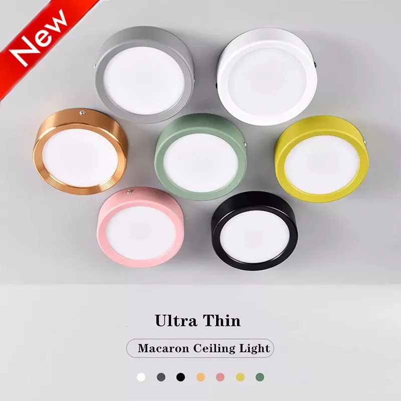 

Drive-free LED3W 5W 7W 9W Downlight Macaron 7-color Downlight Suitable for spot kitchen bedroom living room LED lights