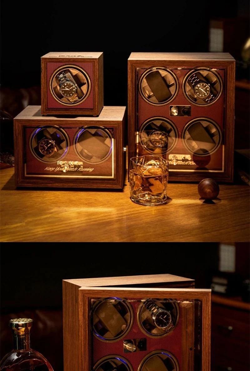 Luxury Automatic Watch Winder – Wooden Retro Organizer with Silent Motor and Anti-Magne... - SKU LAWW1609 - UGI Packaging