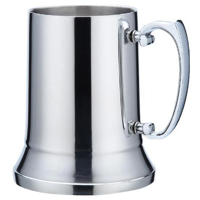 Tankard Stein Double Wall Rozsdamentes Acél Sör Bögre Koktél Reggeli Tej Bögrék Kézfogás Kávéscsészével 560Ml