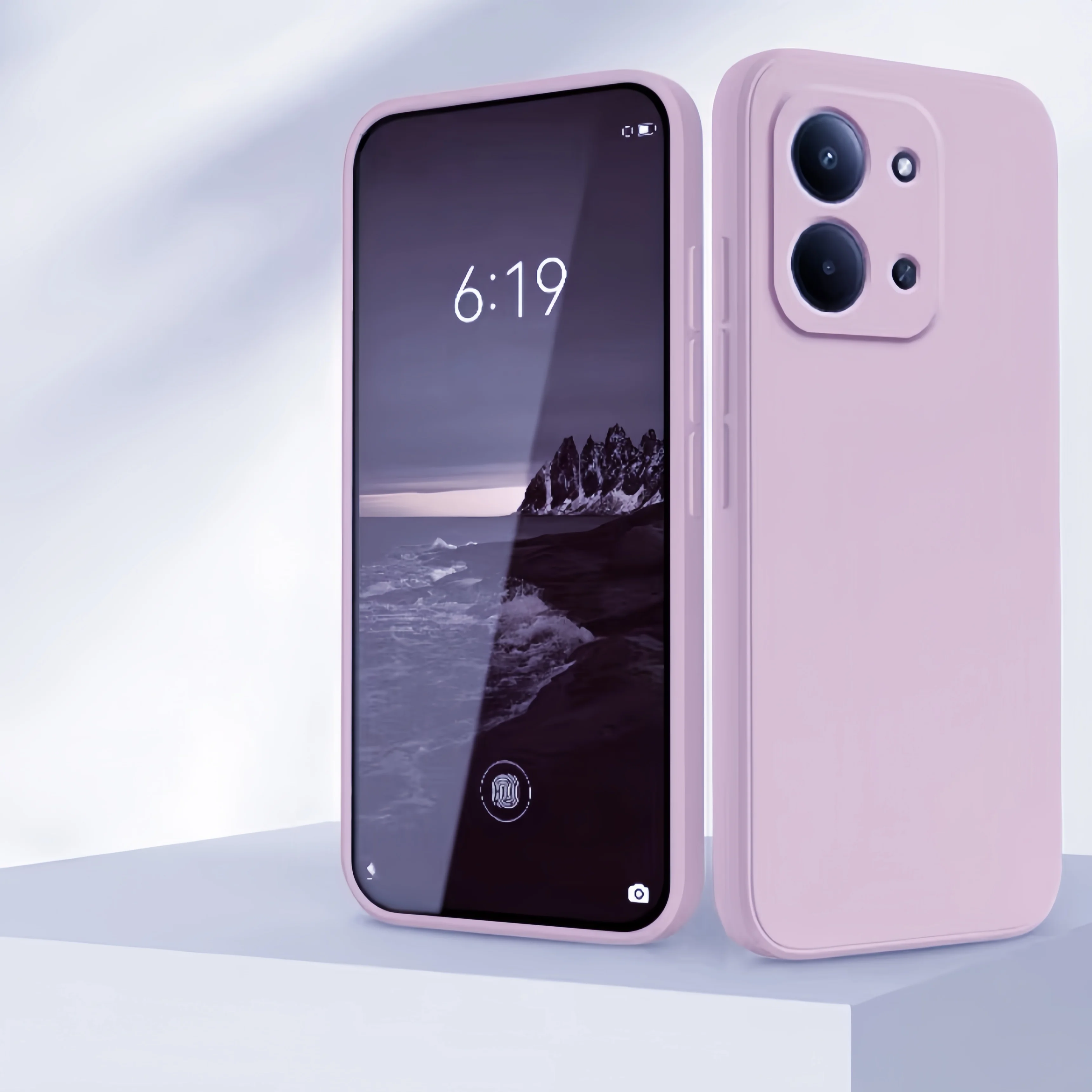 Fashion Solid Colour Shockproof Protective Liquid Silicone Phone Case
