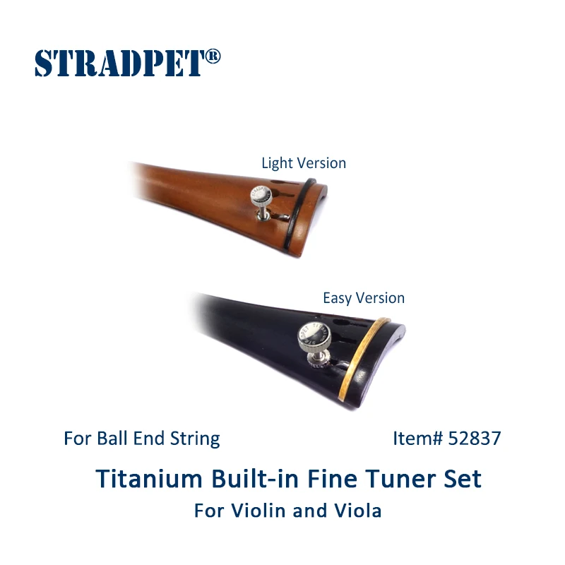 STRADPET violin built-in titanium fine tuner set for BALL-end string, Violin and viola accessories, violin tuner set