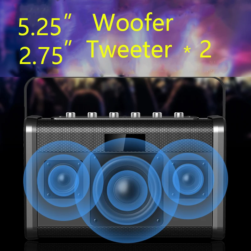 SHENGYOU Q8 Portable Audio Player subwoofer 60W Stage and Outdoor Party Karaoke Player wireless mic classroom teaching speaker