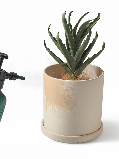 Ceramic Flower Pot Biscuit with Holes Vase Cultivation Succulent Plants Outdoor Garden Plant 4