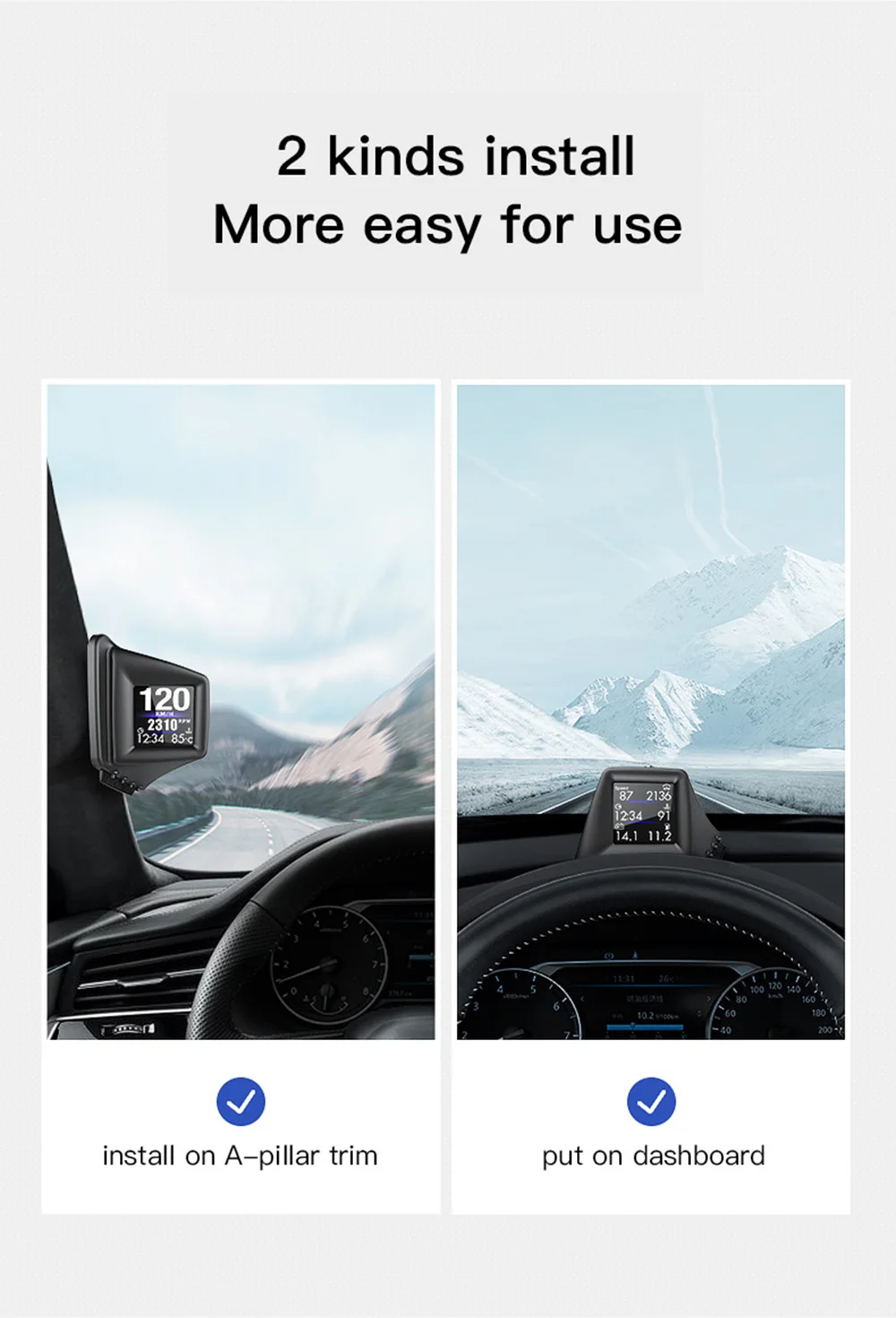 HUD OBD2 + GPS º ǻ  ÷ ڵ Ÿڹ, ͺ  з  GPS ӵ, ָ ڵ