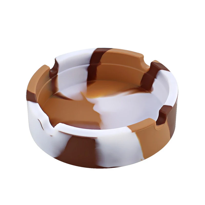 Soft Round Silicone Ashtray Durable Rubber Luminous Heat Resistant Glow in Dark