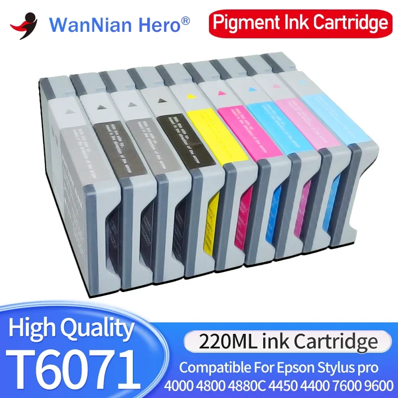 

T6071-T6079 Pigment Ink Cartridge With Chip Compatible For EPSON Stylus pro 4000 4800 4880C 4450 4400 7600 9600 printer Ink