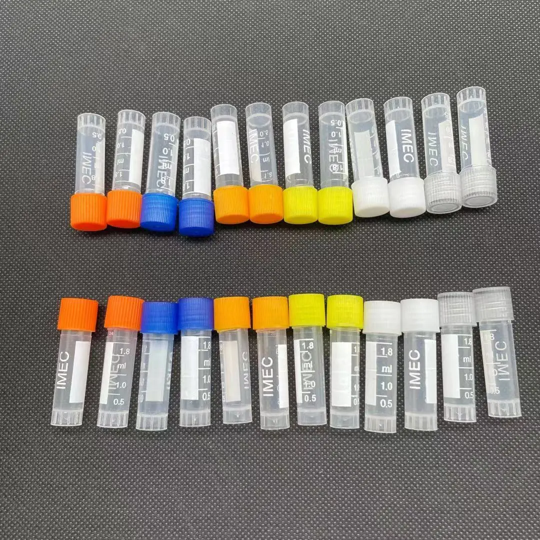 100pieces plastic 1.8ml freezing tube + one piece 100 vents plastic Freezing tube storage box with number