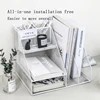 Mesh storage frame multi-functional layer desktop file letter tray for folders, mail, stationery, desk accessories White black 2