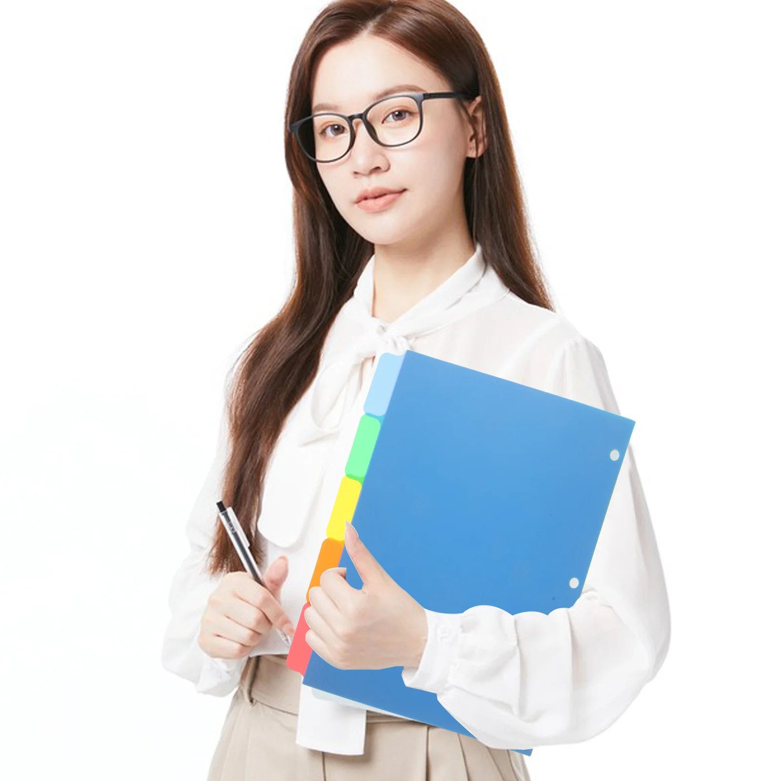 5pcs Pp 노트북 오래 지속되는 인덱스 저널 탭 디바이더 사무실 학교 용품 바인더 플라스틱 페이지 마커 메모장 디바이더
