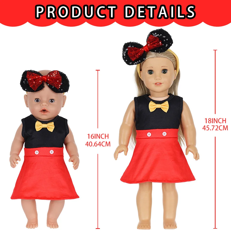 Elegant Princess Dresses For 18 Inch Dolls Cute Costume Outfits With Hairband Fits America Doll Kids Christmas Birthday Gift