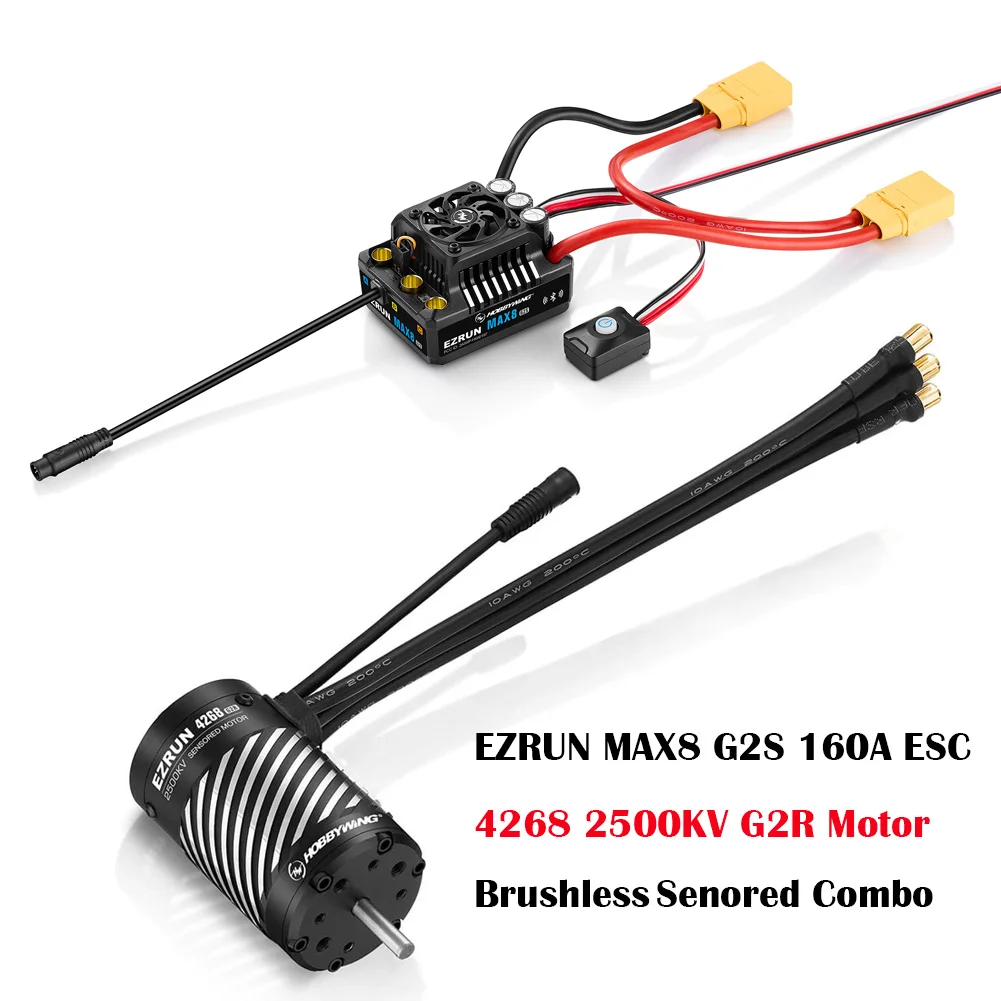 Hobbywing-ブラシレスモーターezrunmax8 g2s, 160a, esc, 4268, 2500kv