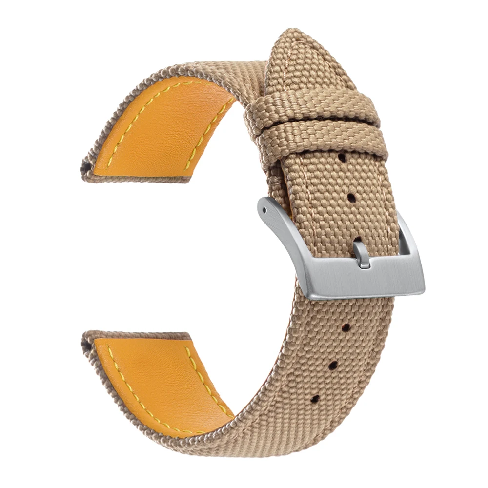 Deluxe Sailcloth Canvas Watch Strap - Black & Blue Nylon Band for Men & Women, 20mm & 22mm