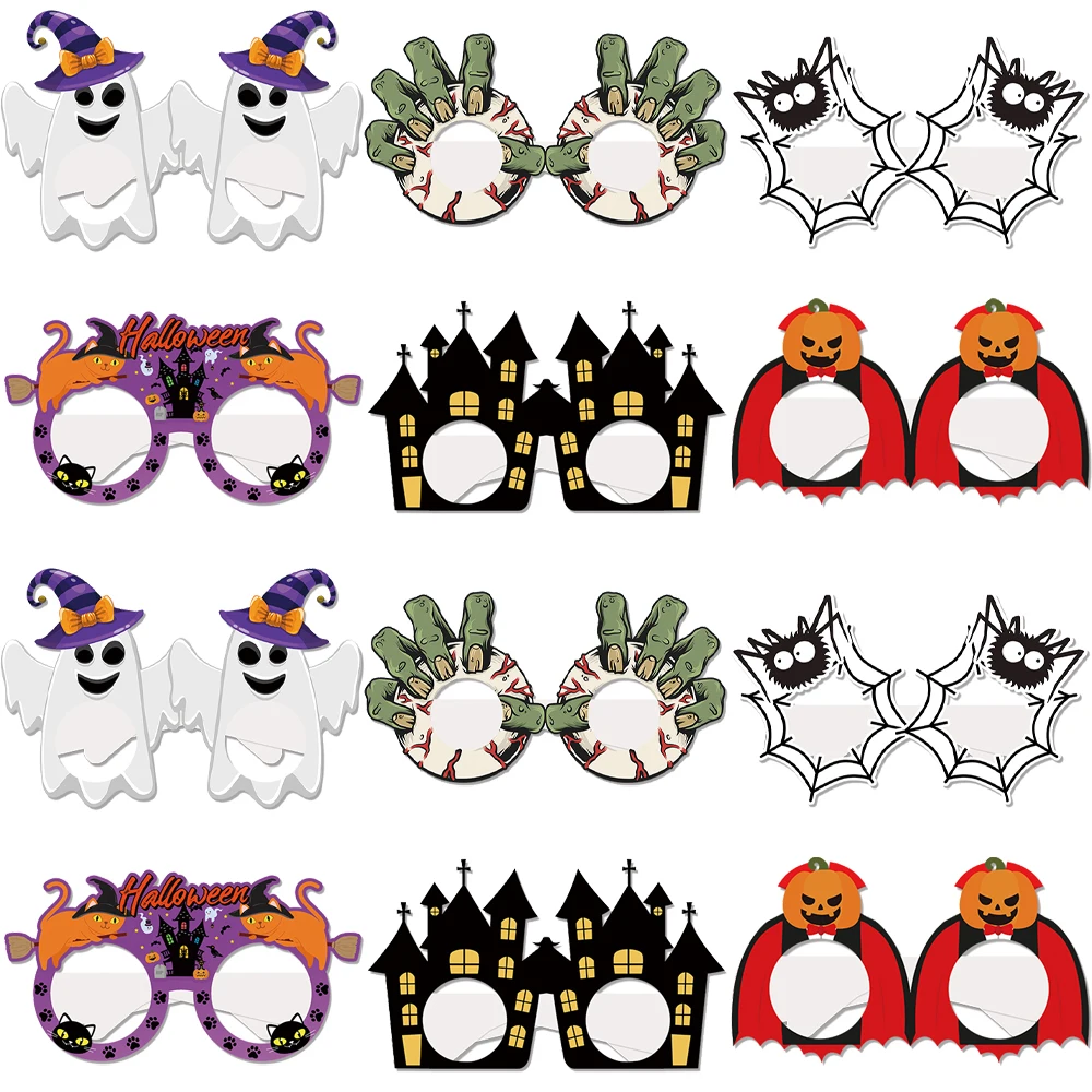 LICHENGTAI Lot De 4 Paires De Lunettes Squelette Pour Halloween, Araignées, Démons - Pour Halloween, Cosplay, Fête - En Forme De Chauve-souris - Pour Décorations De Fête Amusantes
