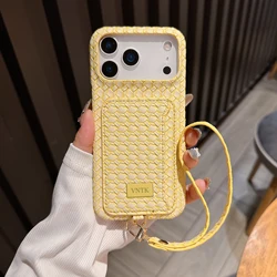 Luxury Customized Name Clip with Lanyard Hard Case - Shockproof Back Cover - iPhone 15 (HG)